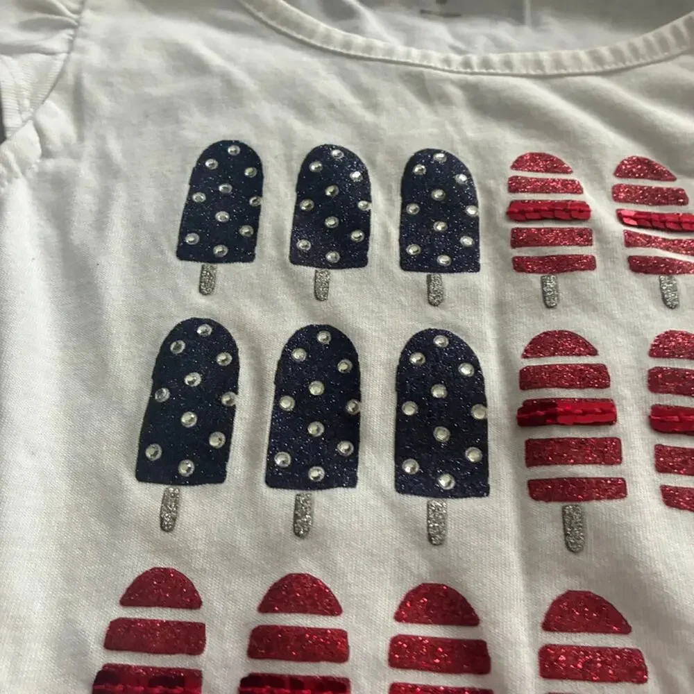 Girls Gymboree Patriotic Popsicle Top Size 10